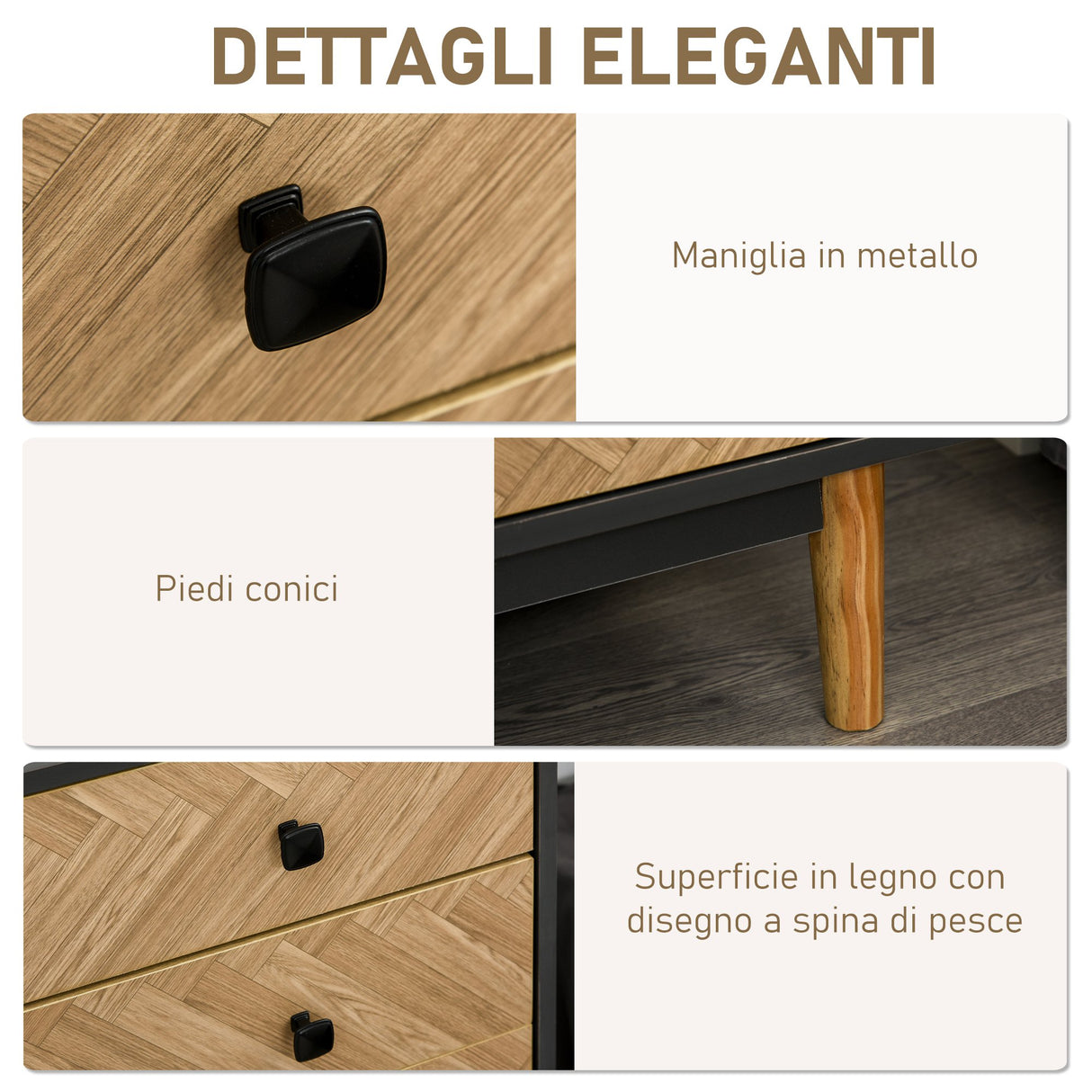 easycomfort easycomfort cassettiera per camera da letto con 5 cassetti in legno stile vintage industriale ean 8054111849449