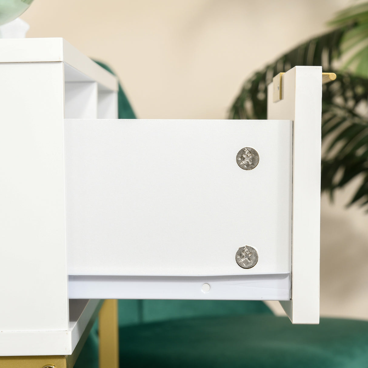 easycomfort easycomfort tavolo consolle in legno consolle da ingresso o salotto con design moderno bianco e oro 80x30x80 5cm