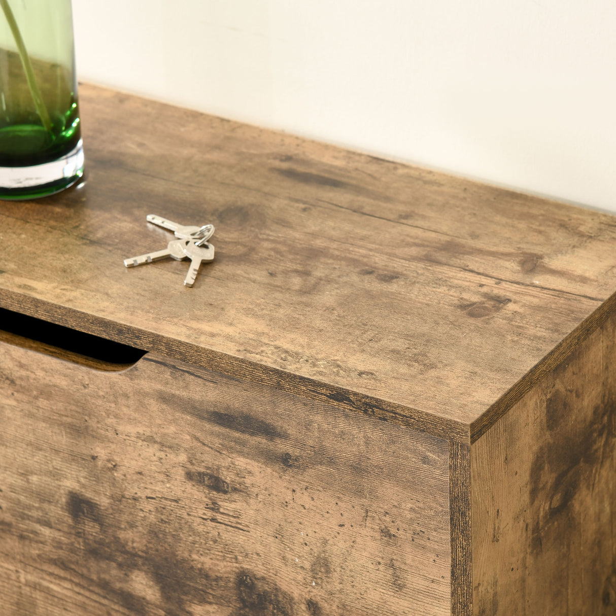 easycomfort easycomfort mobile scarpiera salvaspazio a 3 ante con mensole regolabili per 12 18 scarpe in legno marrone rustico