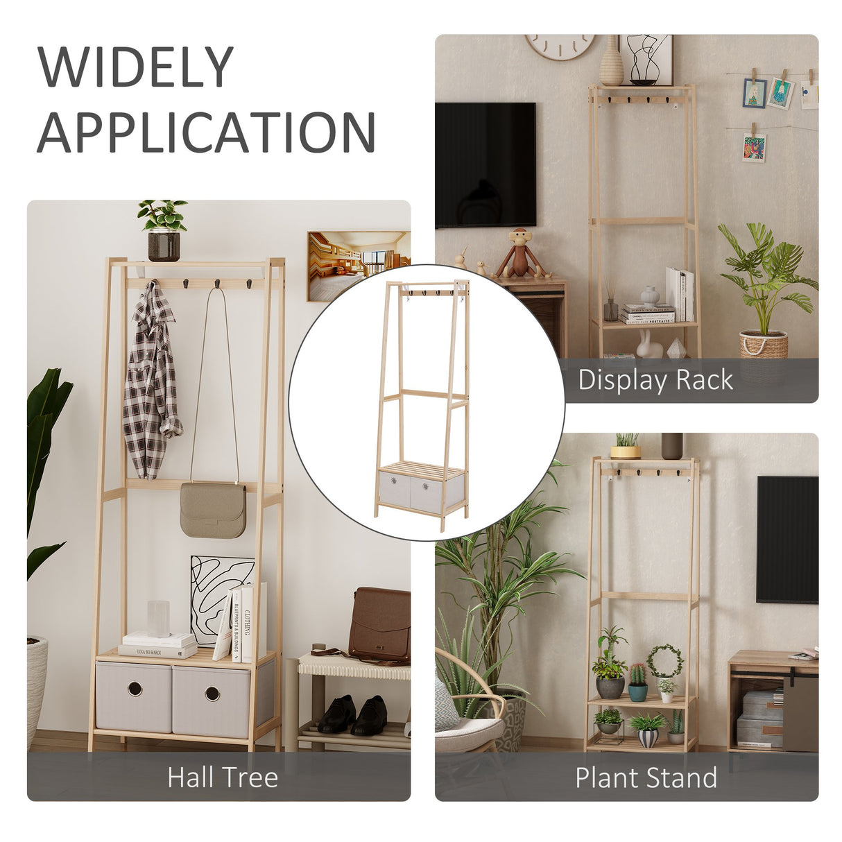 easycomfort easycomfort appendiabiti multifunzione per ingresso soggiorno e camera da letto legno naturale