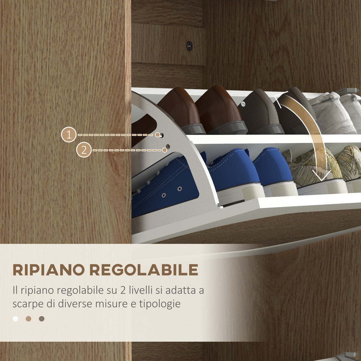 easycomfort easycomfort scarpiera stile boho in rattan truciolato e mdf con 3 ripiani regolabili per 18 paia max 60x24x115 cm