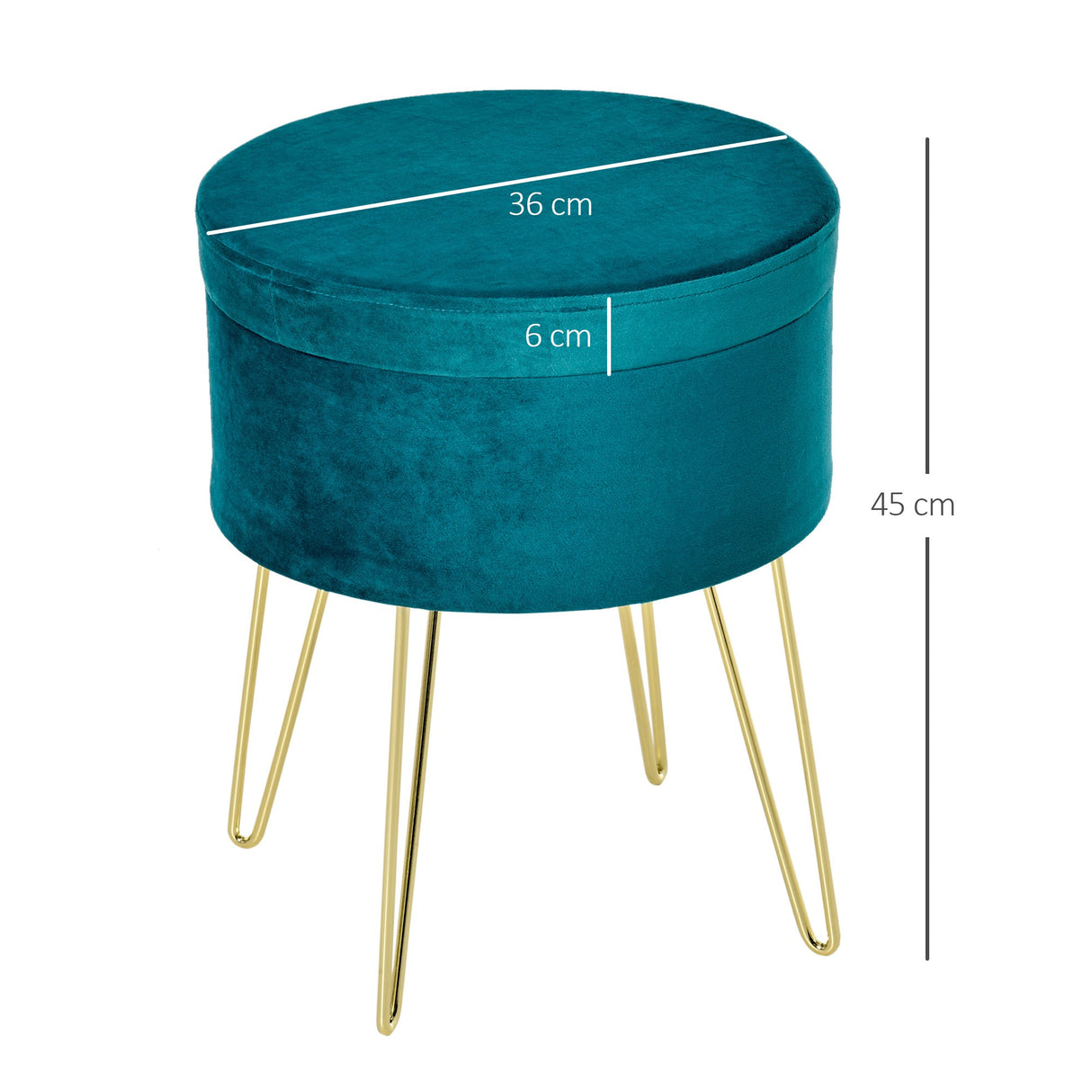 easycomfort easycomfort pouf contenitore 2 in 1 con funzione sgabello e tavolino in legno e velluto verde metallo con finitura oro 36x36x45cm ean 8054111847643