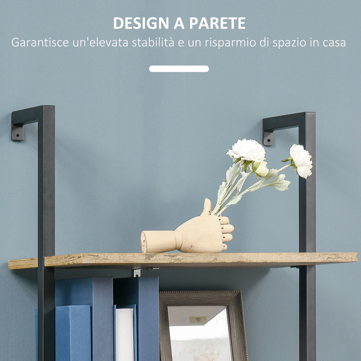 easycomfort easycomfort libreria a scala con 5 ripiani in stile industriale in legno e metallo 60x30x184 5cm marrone