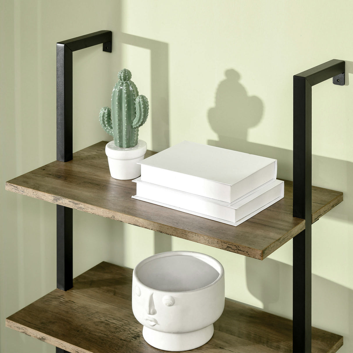 easycomfort easycomfort libreria a scala con 5 ripiani in stile industriale in legno e metallo 60x30x184 5cm marrone