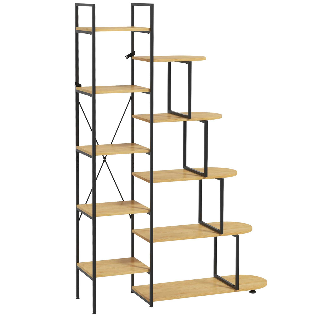 easycomfort easycomfort scaffale libreria a 10 livelli stile industriale in truciolato e acciaio 111 5x32x170 cm
