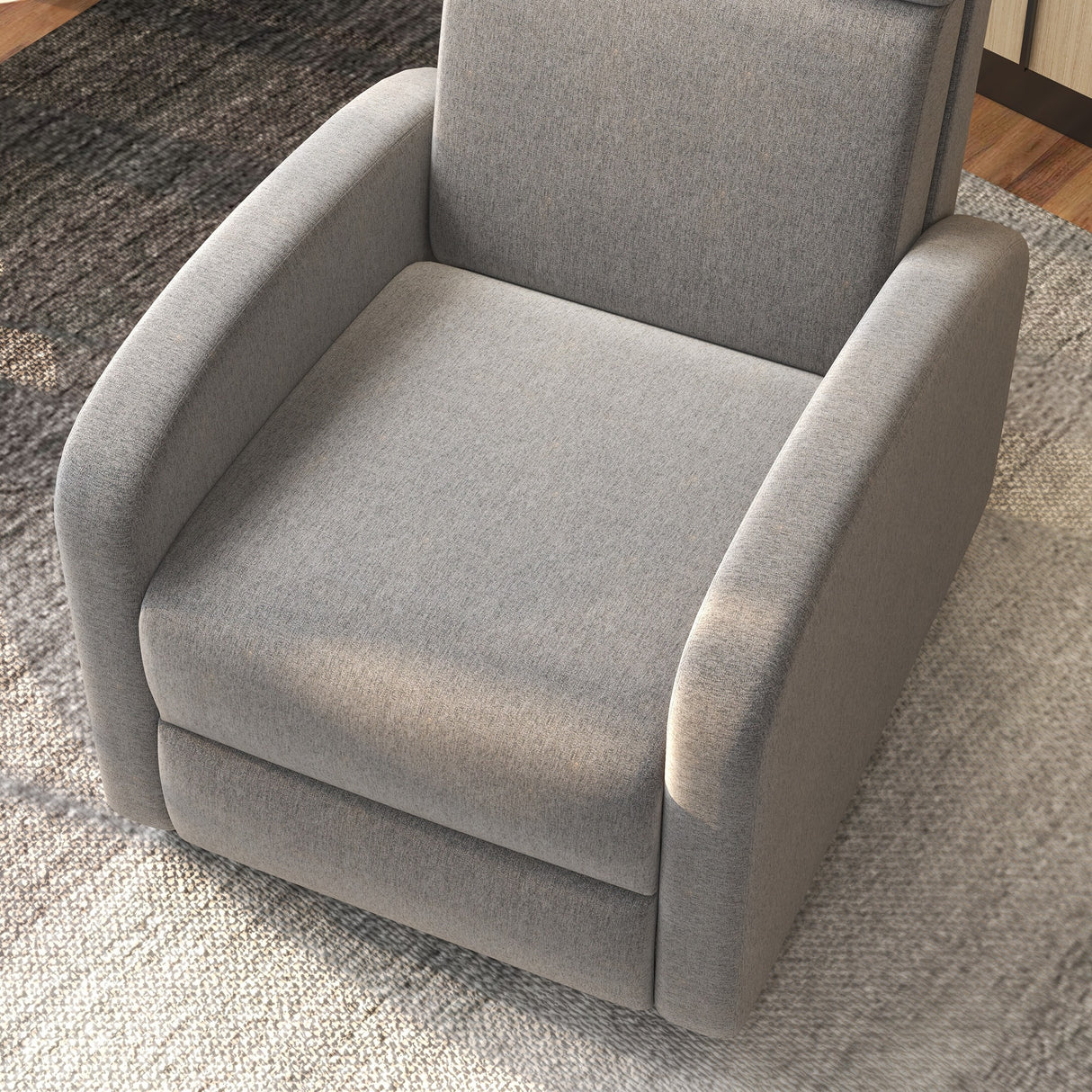 easycomfort easycomfort poltrona reclinabile 160 in tessuto effetto lino con braccioli quadrati 64x86x102 cm grigia