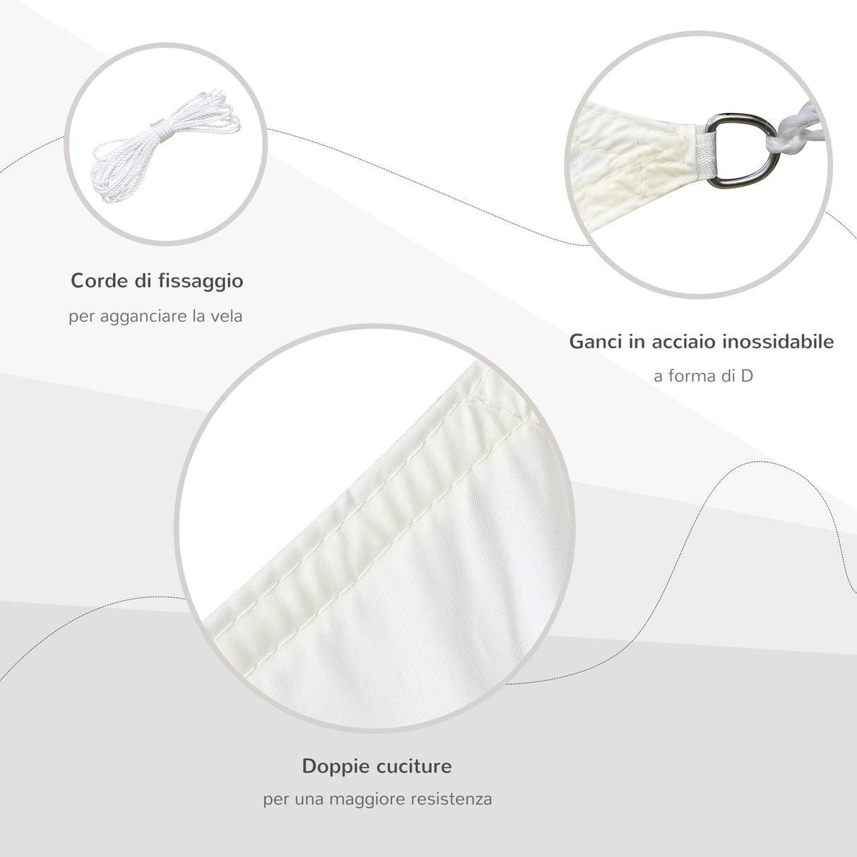 easycomfort easycomfort vela ombreggiante rettangolare tenda da sole in poliestere 3x4m bianco crema