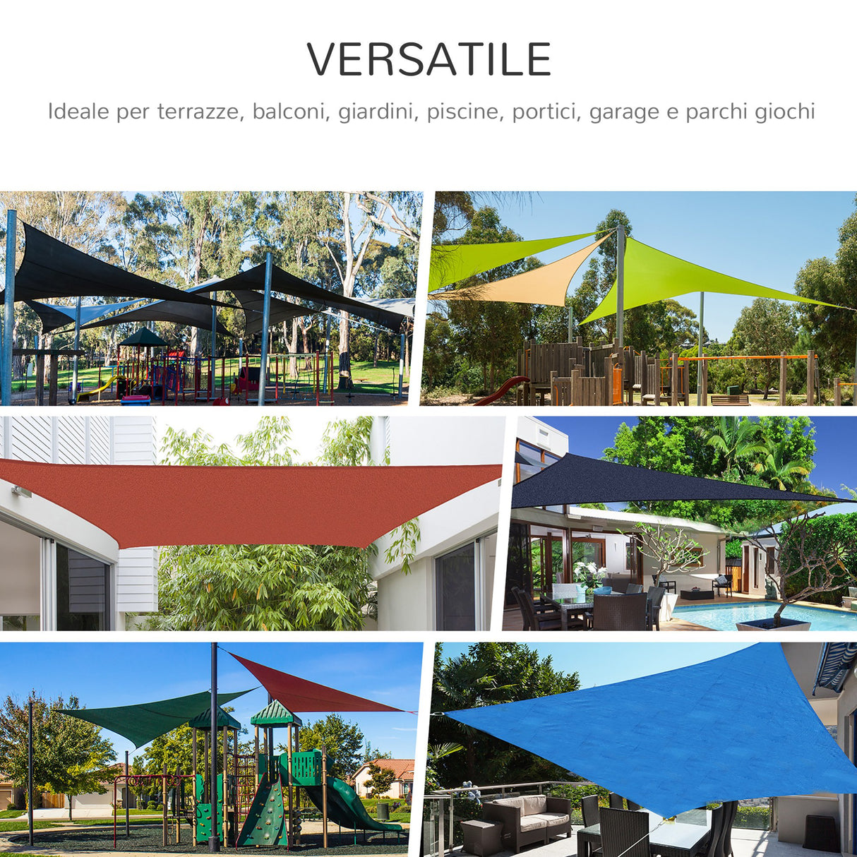 easycomfort easycomfort vela ombreggiante rettangolare tenda da sole in poliestere 3x4m bianco crema