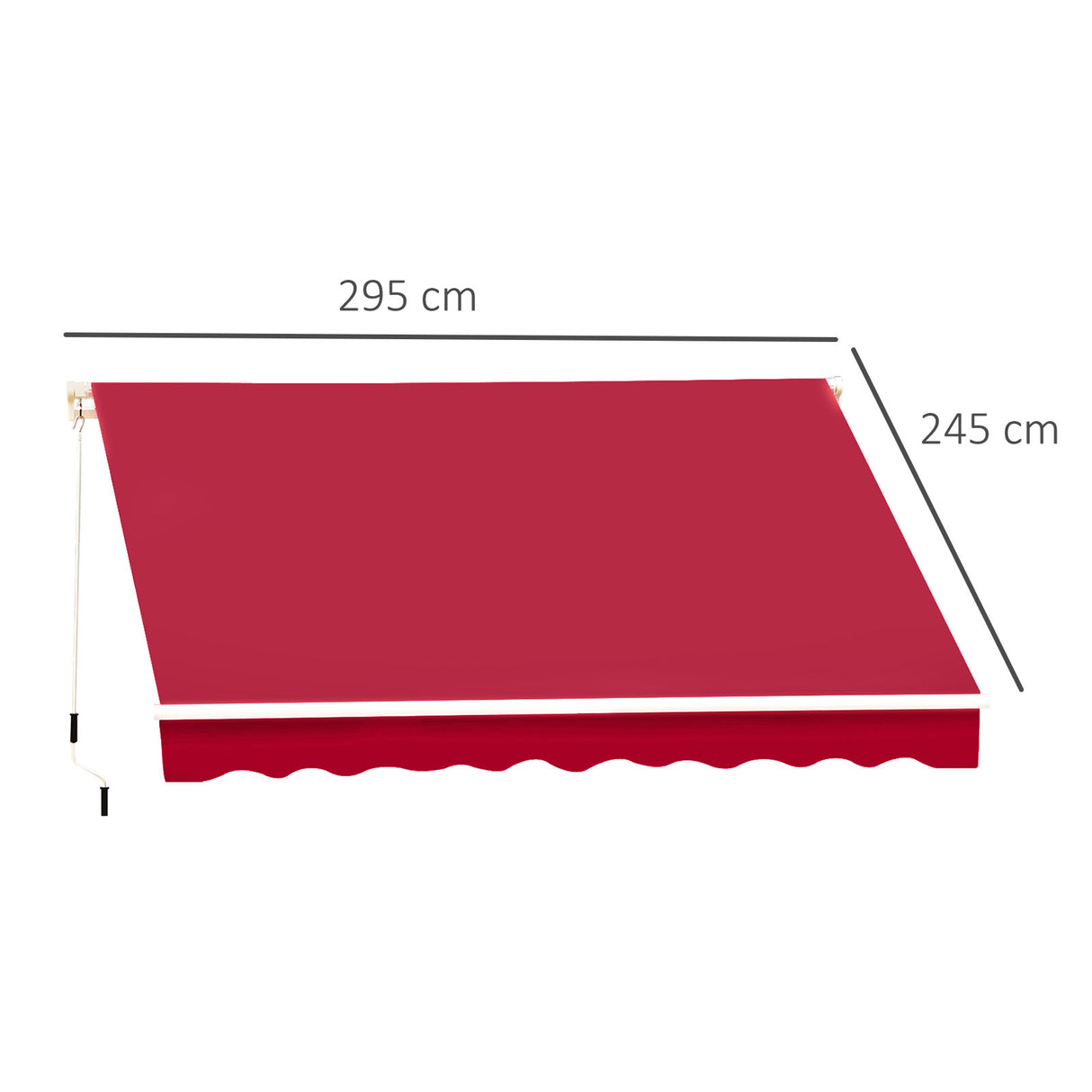 easycomfort easycomfort tenda da sole per esterno avvolgibile a parete impermeabile in poliestere rosso bordeaux 3x2.5m