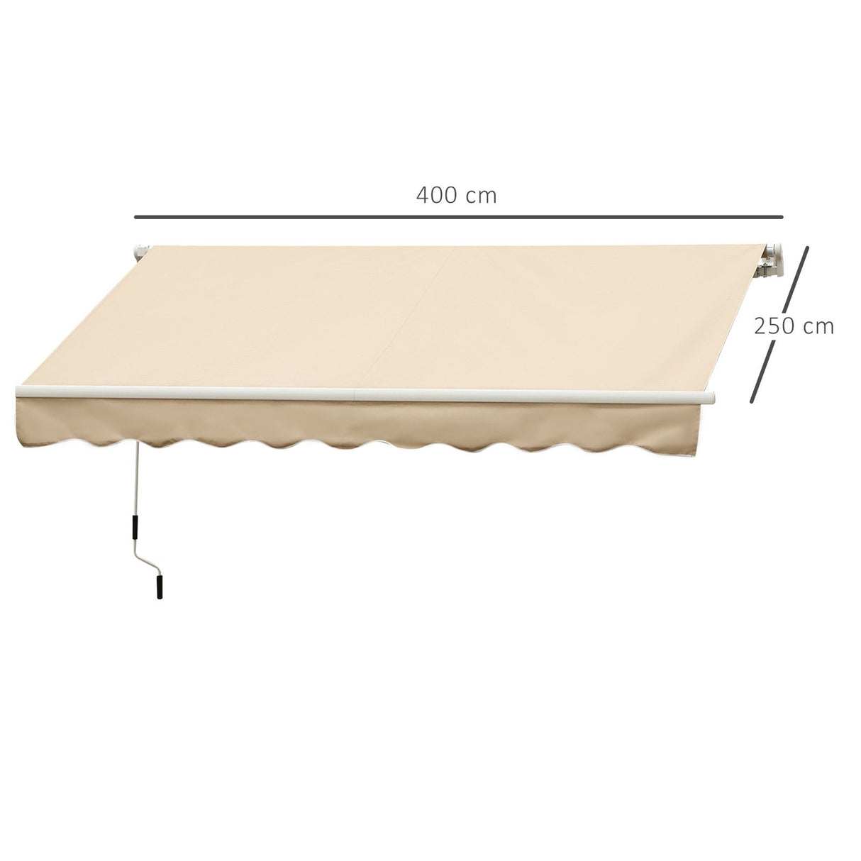 easycomfort easycomfort tenda da sole a braccio avvolgibile manuale a parete in poliestere impermeabile beige 4x2.5m