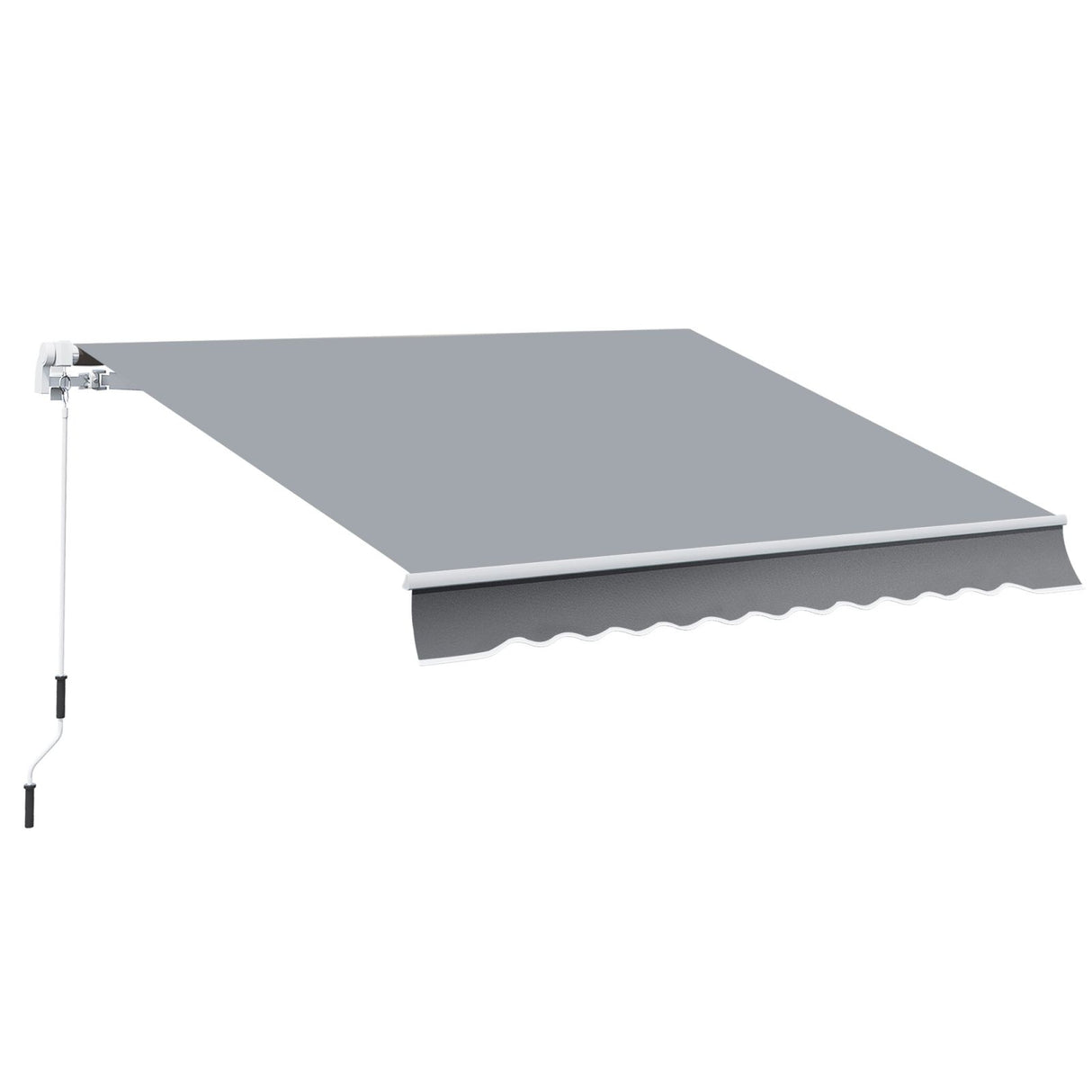 easycomfort tenda da sole per esterno avvolgibile a manovella in metallo e alluminio 395x245cm grigio