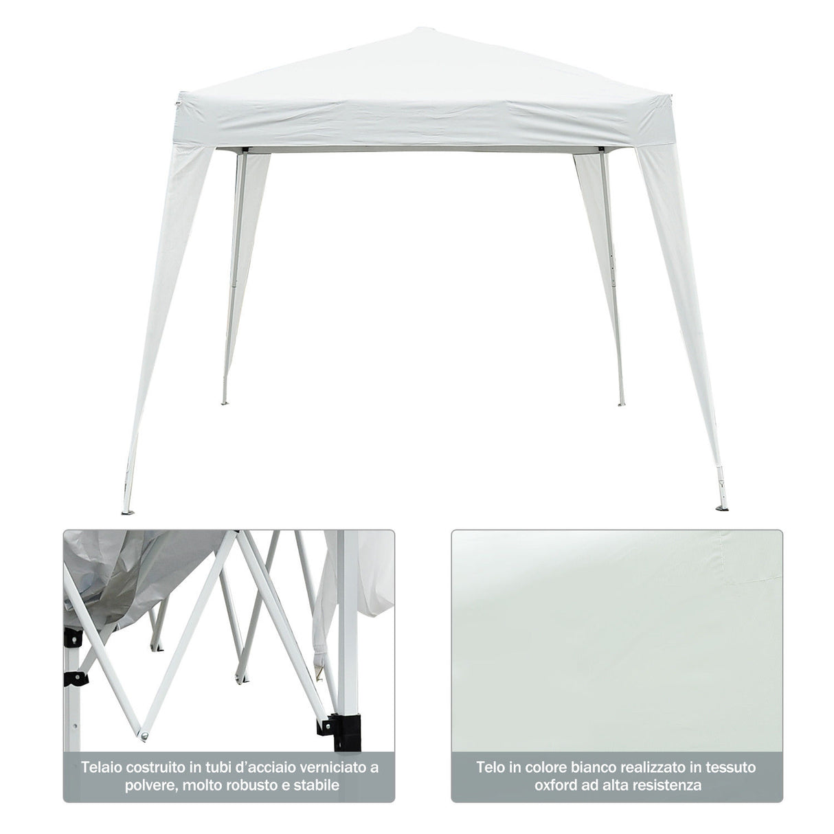 easycomfort easycomfort gazebo pop up impermeabile bianco 3x3m