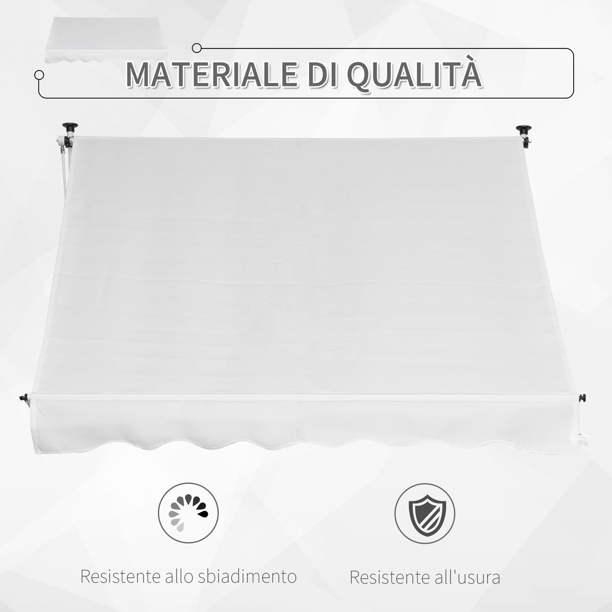 easycomfort tenda da sole da esterno a rullo con manovella altezza e angolazione regolabile 200x150cm
