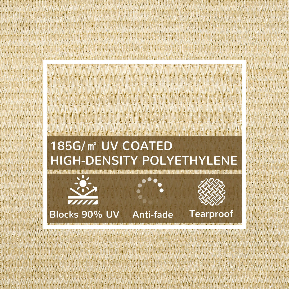 easycomfort vela ombreggiante rettangolare 4x3 m beige in hdpe con accessori e borsa da viaggio inclusi