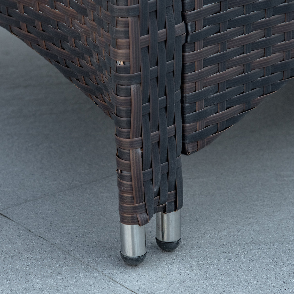 easycomfort set mobili da giardino in rattan pe con tavolino e 2 sedie con cuscini sfoderabili marrone e crema 33009