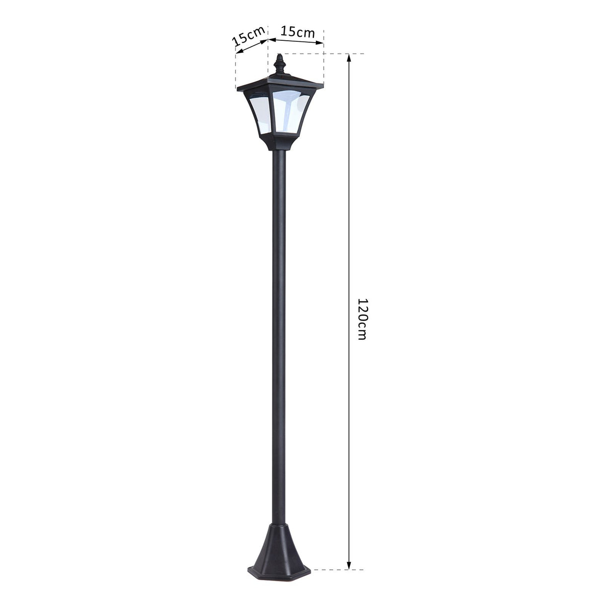 easycomfort easycomfort lampione da giardino led a pannelli solari nero 120cm