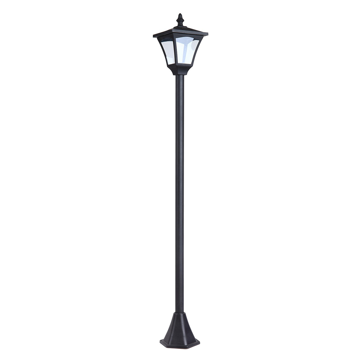 easycomfort easycomfort lampione da giardino led a pannelli solari nero 120cm