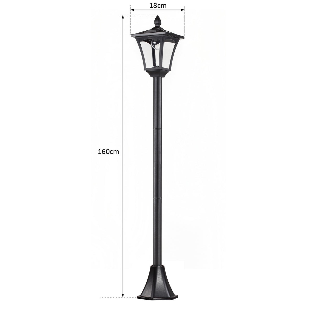 easycomfort easycomfort lampione da giardino led a pannelli solari nero 160cm