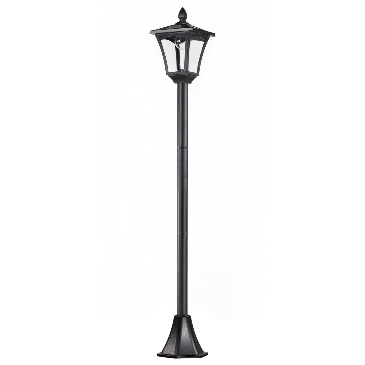 easycomfort easycomfort lampione da giardino led a pannelli solari nero 160cm