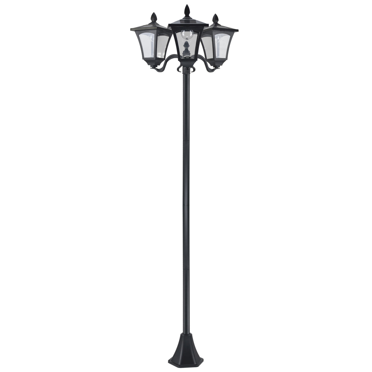 easycomfort lampione da giardino led a energia solare nero 182.5cm