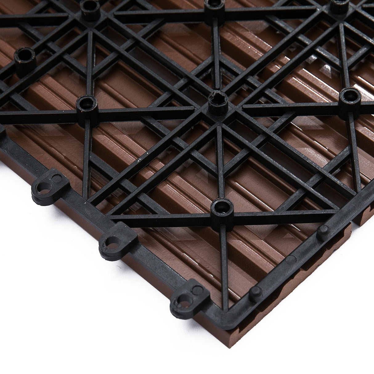 easycomfort easycomfort piastrelle da giardino incastrabili set da 11 mattonelle per esterno pavimentazione giardino marrone 30x30x2.2cm