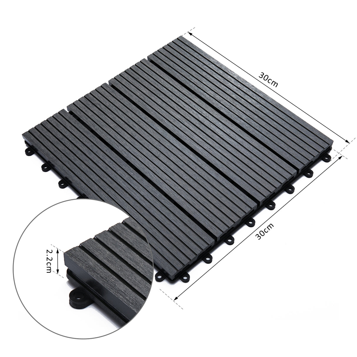 easycomfort easycomfort piastrelle da giardino incastrabili set da 11 mattonelle per esterno pavimentazione giardino grigio 30x30x2.2cm