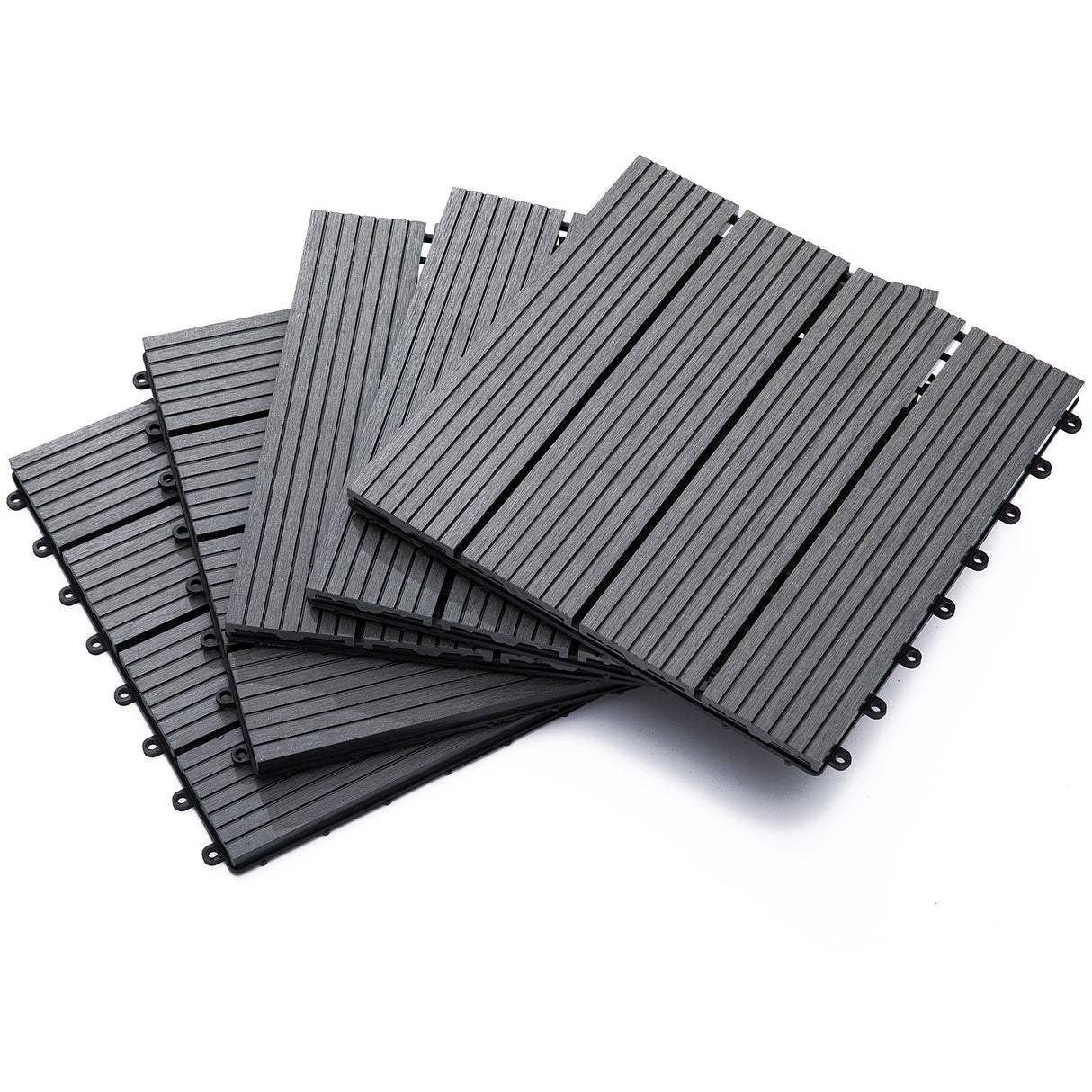 easycomfort easycomfort piastrelle da giardino incastrabili set da 11 mattonelle per esterno pavimentazione giardino grigio 30x30x2.2cm