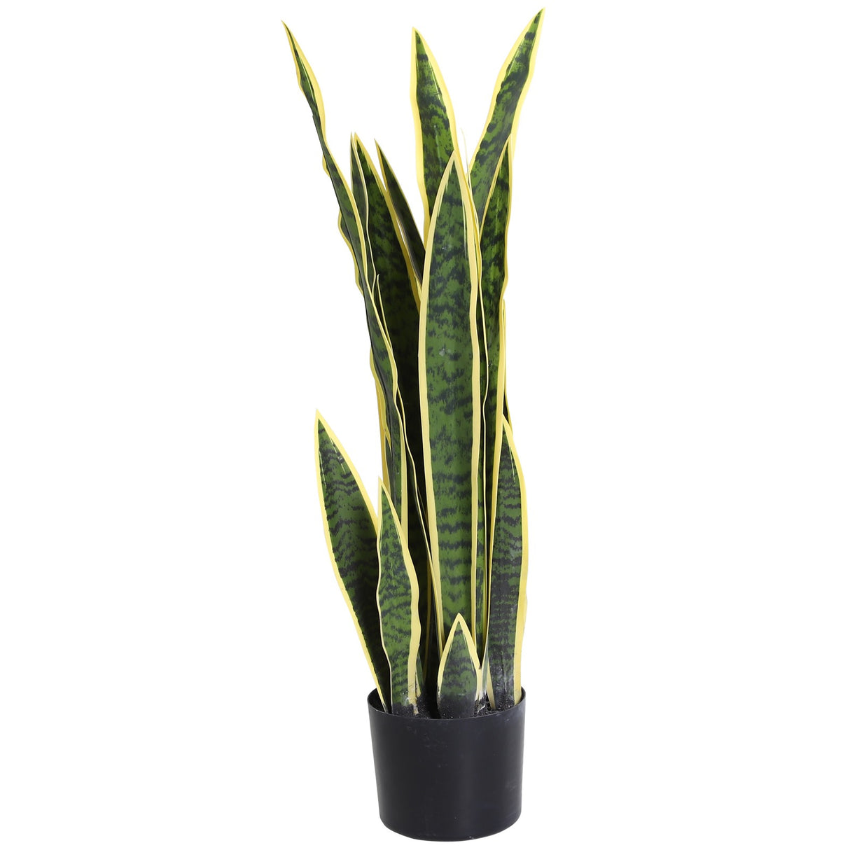 easycomfort easycomfort sanseveria artificiale pianta da esterno e interno con vaso decorativo realistica verde e giallo 15cm x 80cm