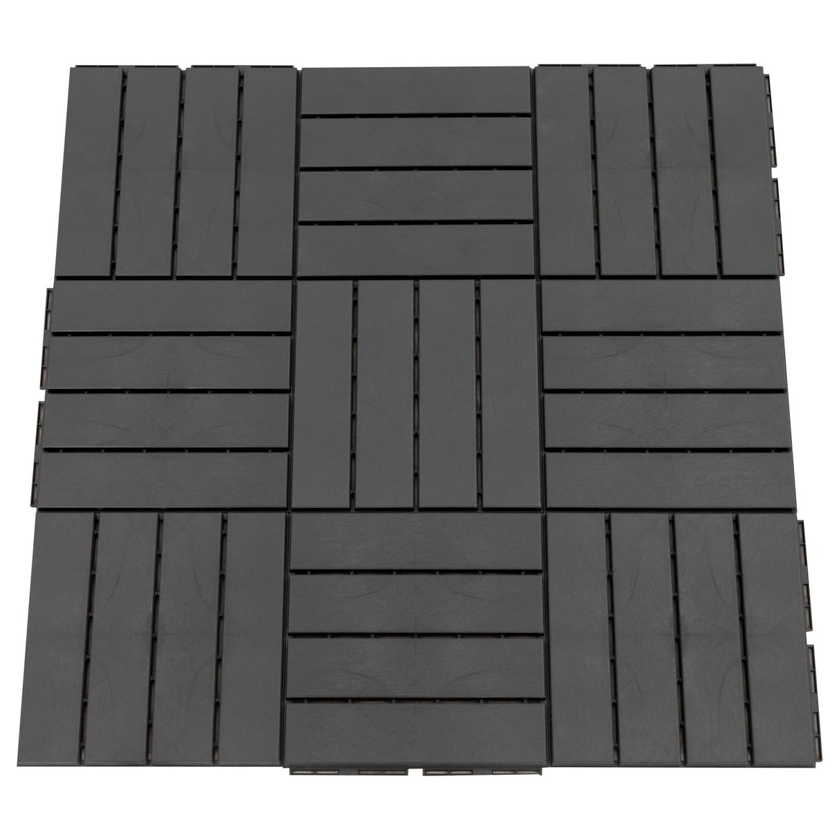 easycomfort easycomfort set 9 mattonelle a incastro per terrazzo 30x30x2cm 0.81 mq nero