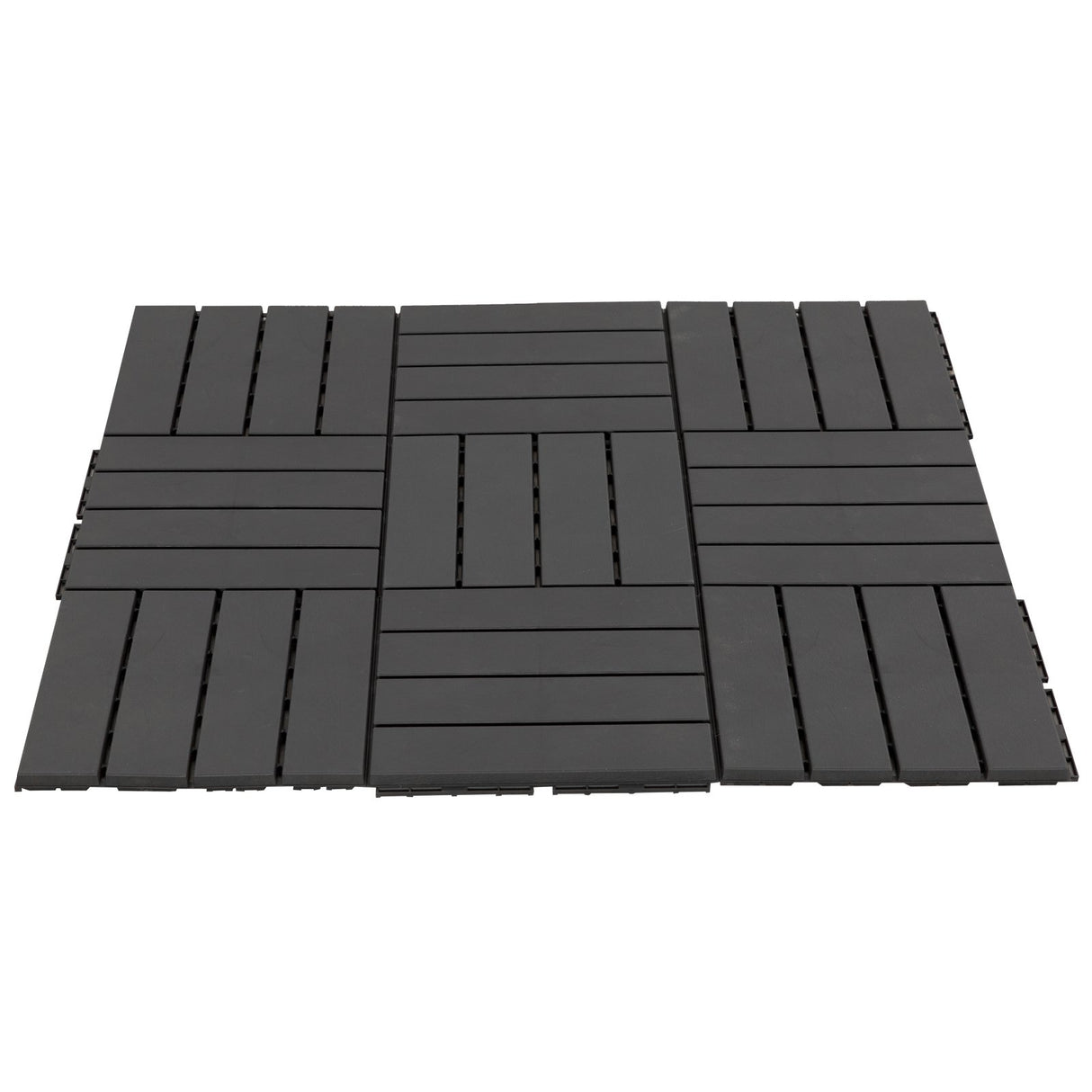easycomfort easycomfort set 9 mattonelle a incastro per terrazzo 30x30x2cm 0.81 mq nero