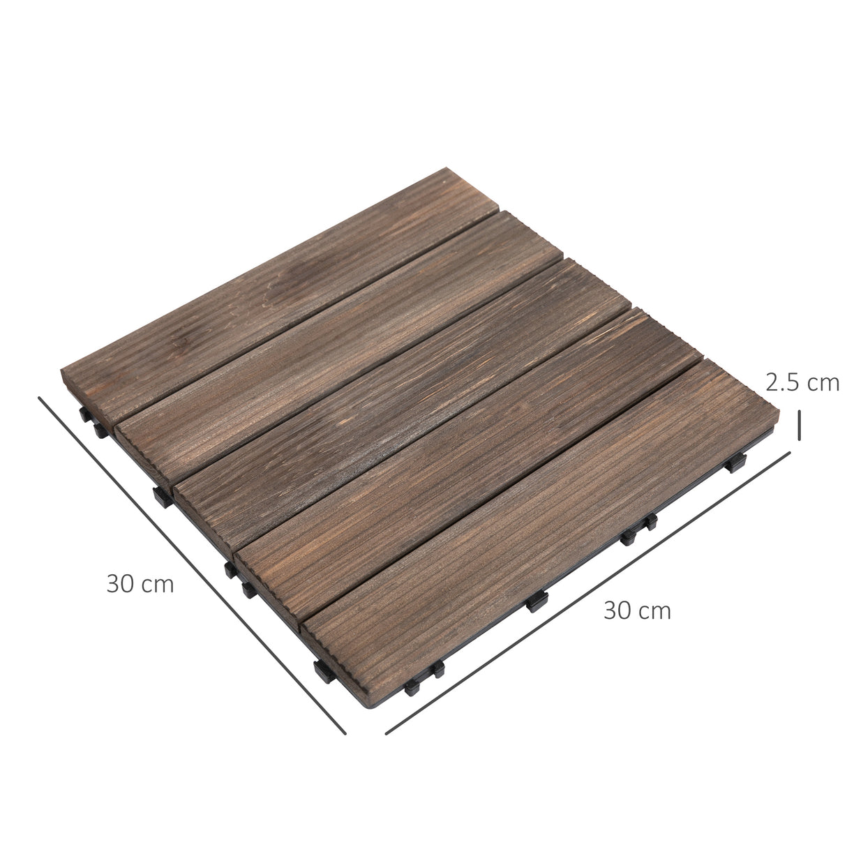 easycomfort piastrelle per esterni pavimento in legno set 27 pezzi montaggio a incastro 30x30x2.5cm