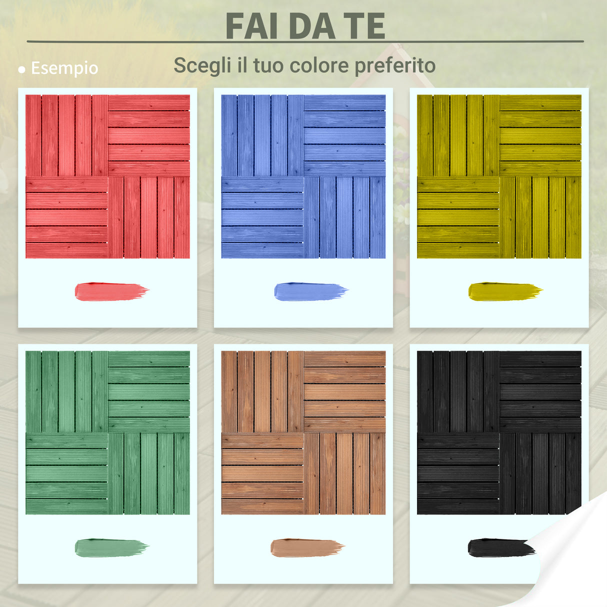 easycomfort piastrelle per esterni pavimento in legno set 27 pezzi montaggio a incastro 30x30x2.5cm