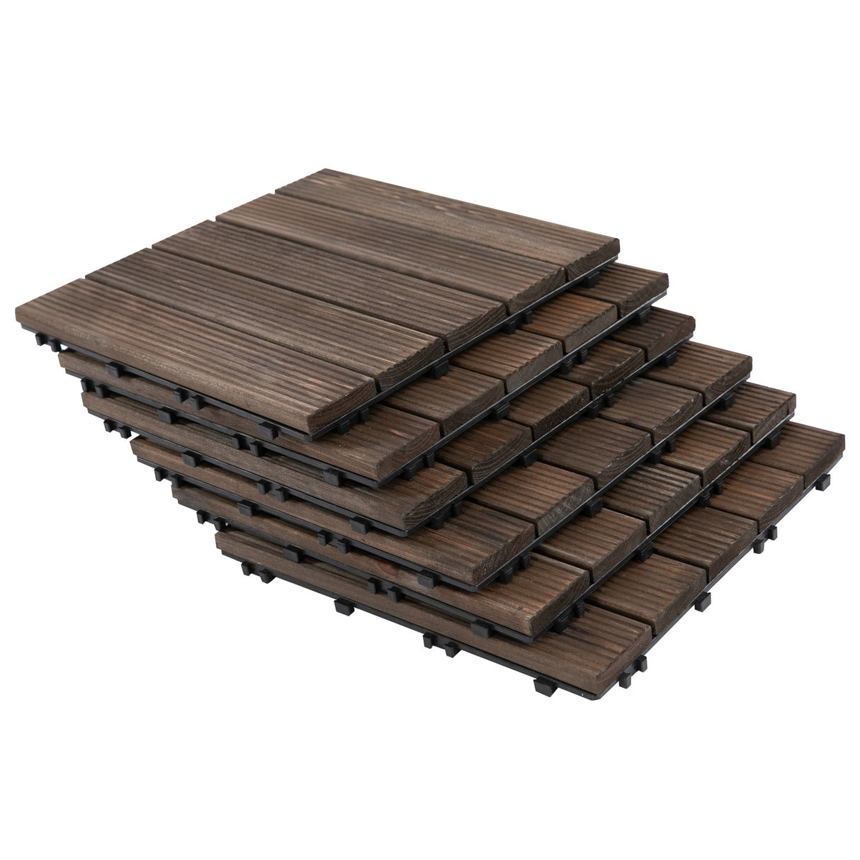 easycomfort piastrelle per esterni pavimento in legno set 27 pezzi montaggio a incastro 30x30x2.5cm