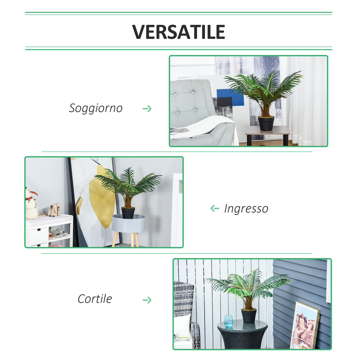 easycomfort easycomfort palma in plastica decorativa pianta tropicale finta con vaso