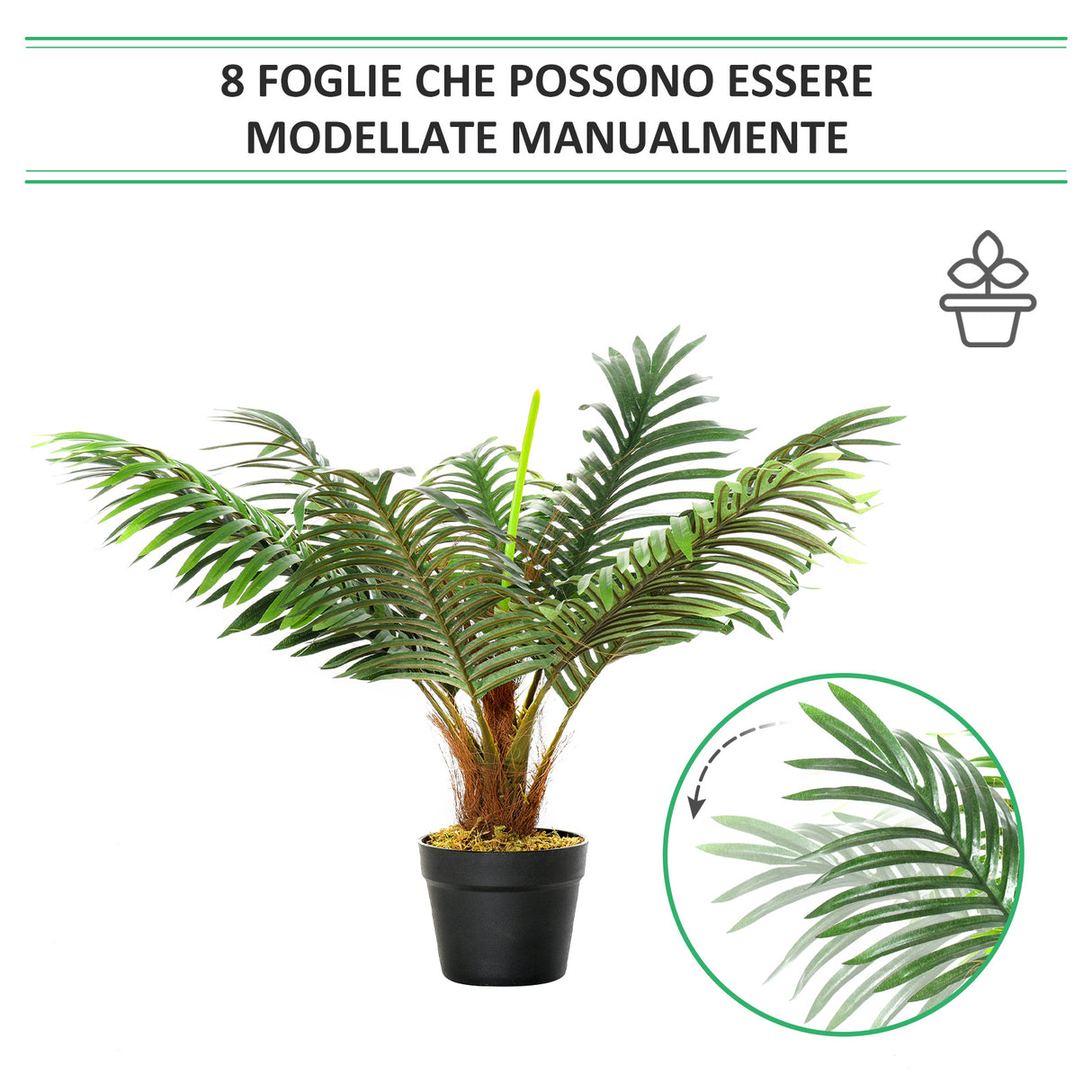 easycomfort easycomfort palma in plastica decorativa pianta tropicale finta con vaso