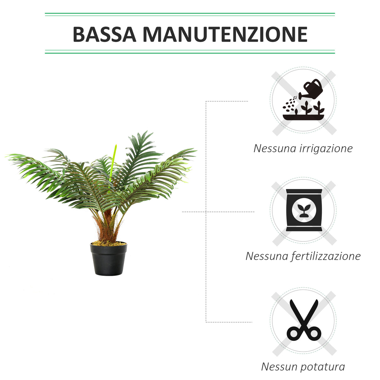 easycomfort easycomfort palma in plastica decorativa pianta tropicale finta con vaso