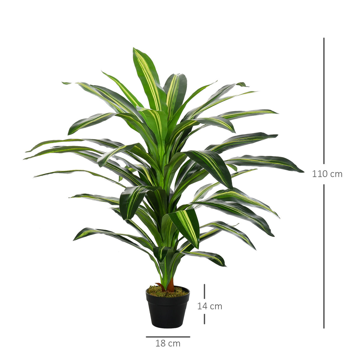 easycomfort easycomfort pianta tropicale decorativa dracena finta in plastica con vaso