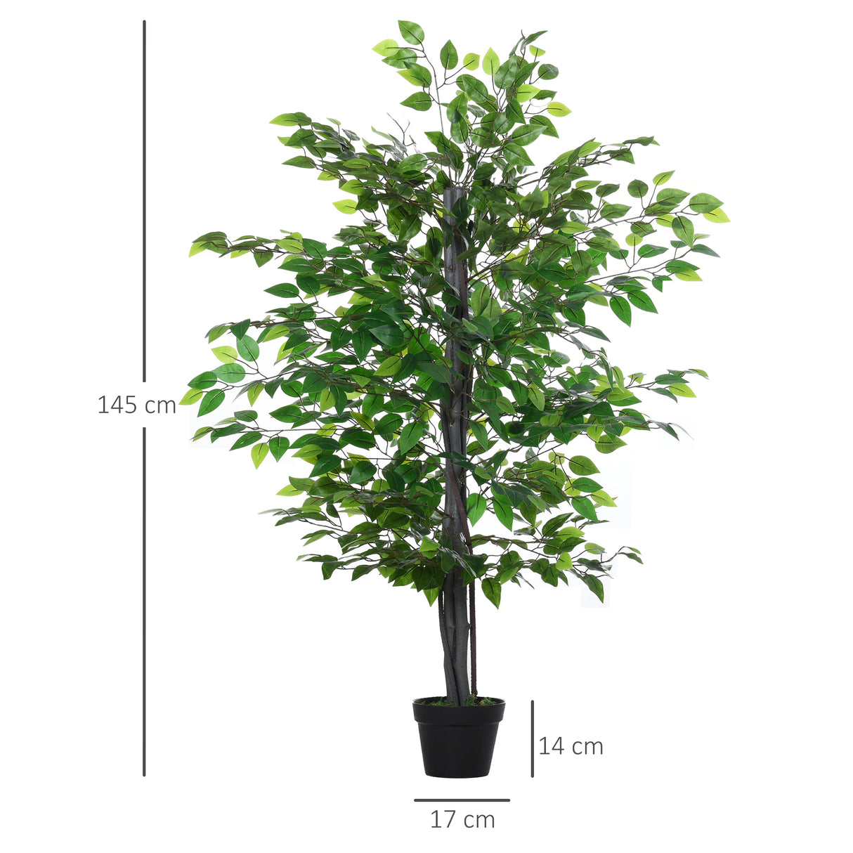 easycomfort easycomfort albero baniano artificiale pianta finta interno ed esterno alta 145cm
