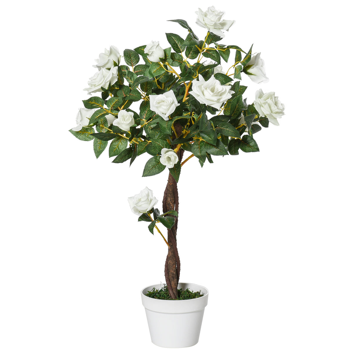 easycomfort easycomfort camelia alberello artificiale con 21 fiori e vaso alta 90cm