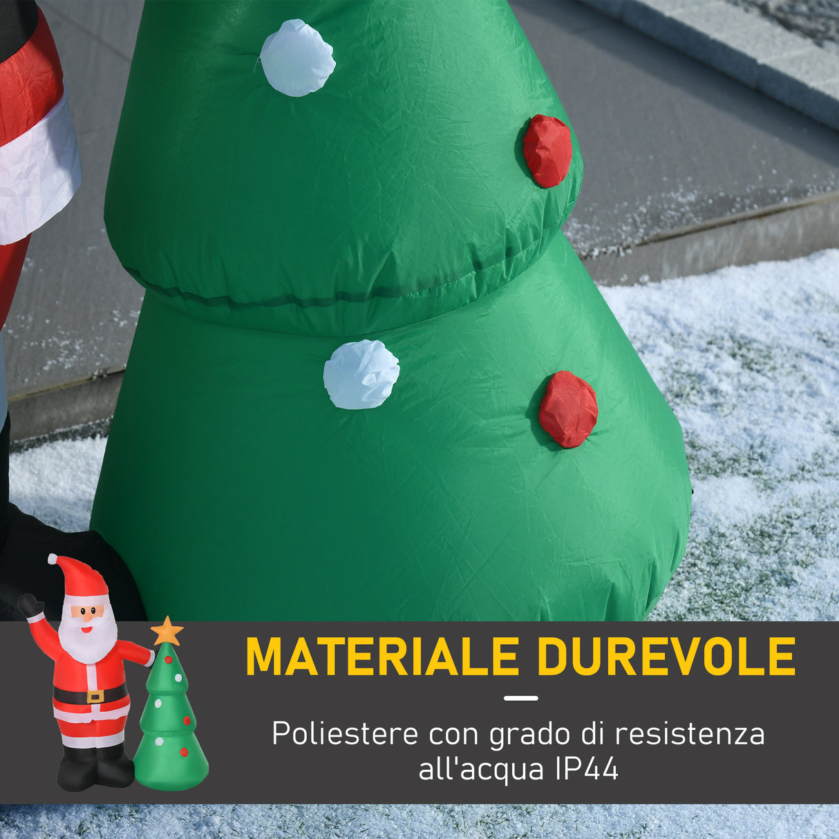 easycomfort easycomfort babbo natale gonfiabile con albero 150cm con luci led rosso