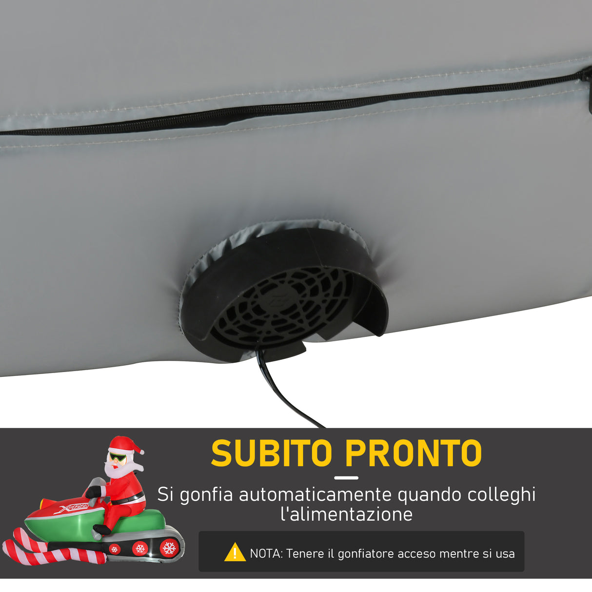 easycomfort easycomfort babbo natale gonfiabile su motoslitta con luci led integrate decorazione natalizia da esterno verderosso