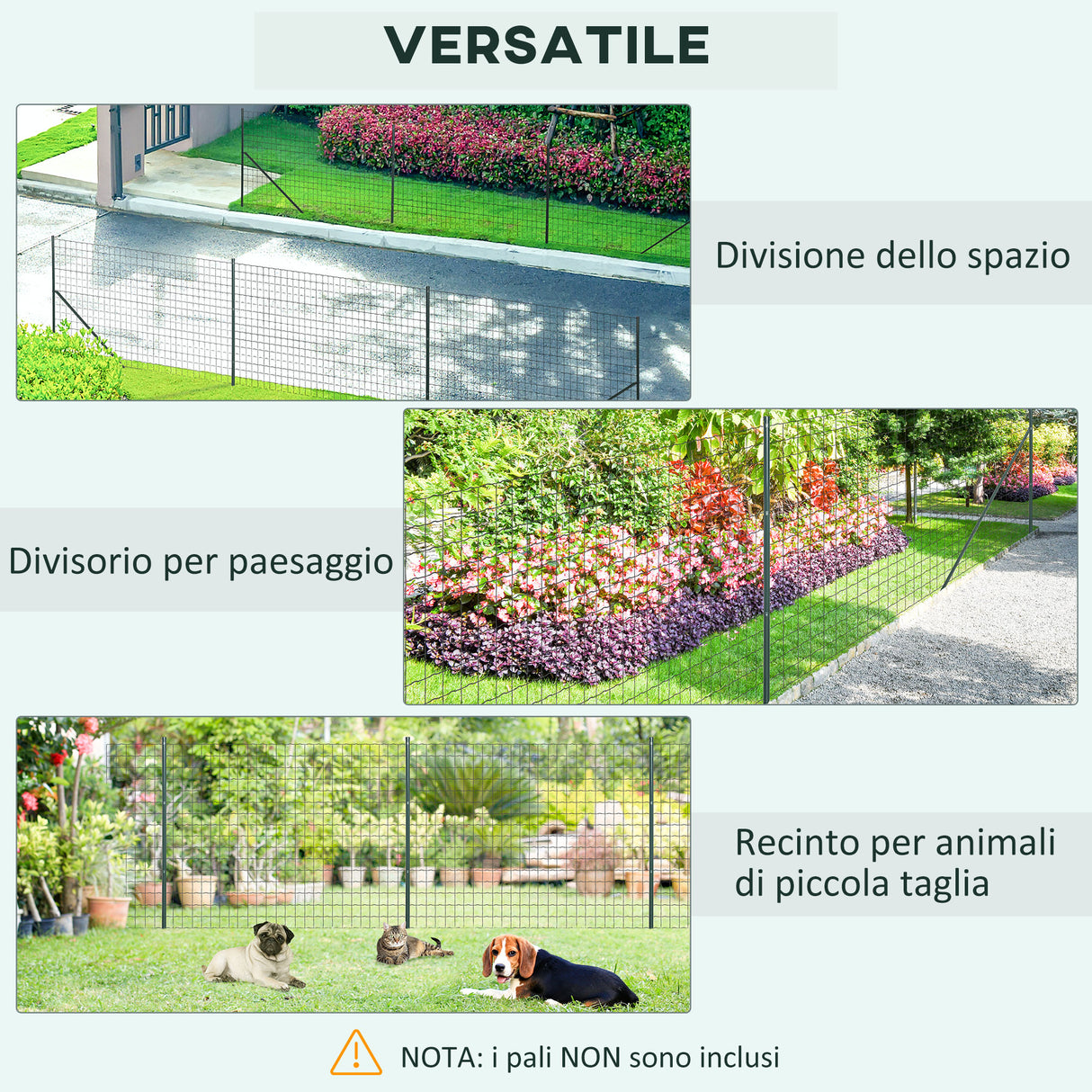easycomfort easycomfort rete di recinzione in acciaio e pvc per spazi esterni rotolo da 25m e altezza 1 7m verde
