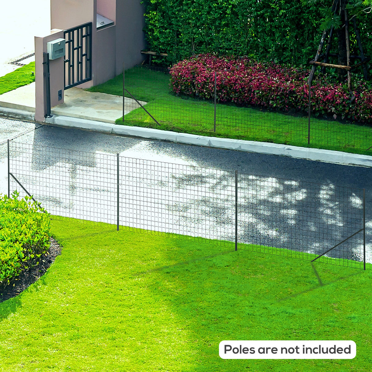 easycomfort easycomfort rete di recinzione in acciaio e pvc per spazi esterni rotolo da 25m e altezza 1 7m verde