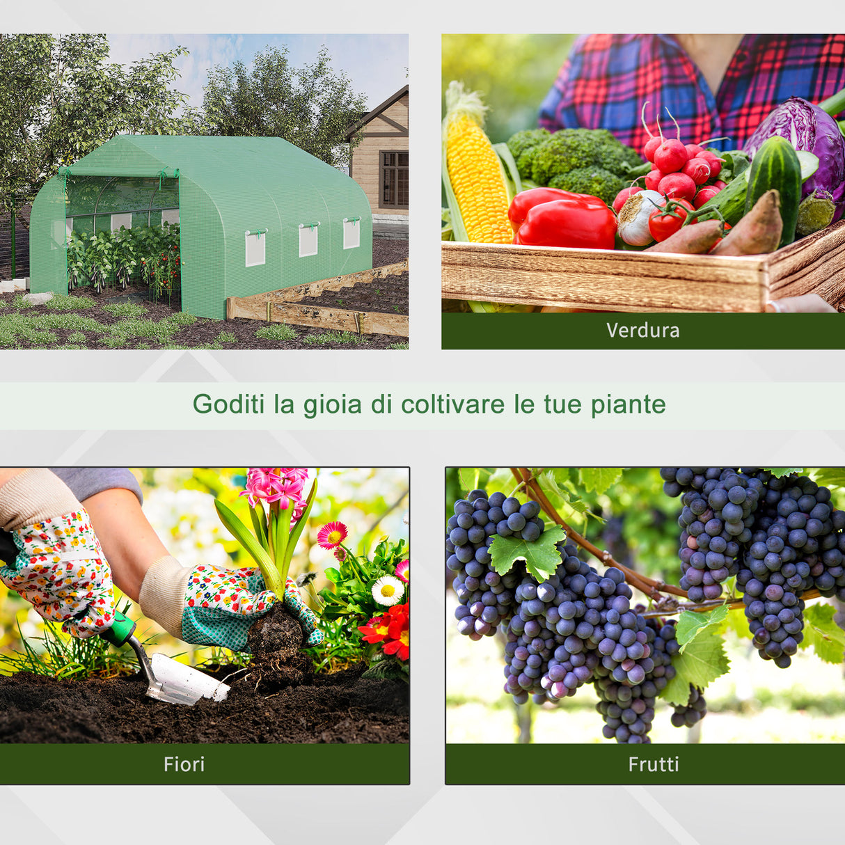 easycomfort easycomfort serra da giardino 3.5 x 3 x 2m serra con tetto a spiovente in pe per piante verde