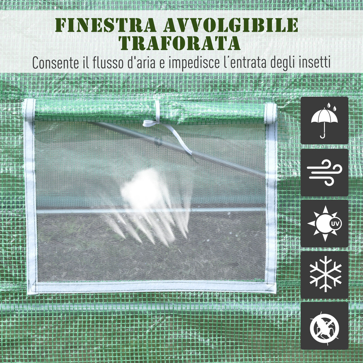 easycomfort easycomfort serra per piante a tunnel da esterno in acciaio e pe con 8 finestre 5 95 x 3 x 2m verde ean 8054144132549