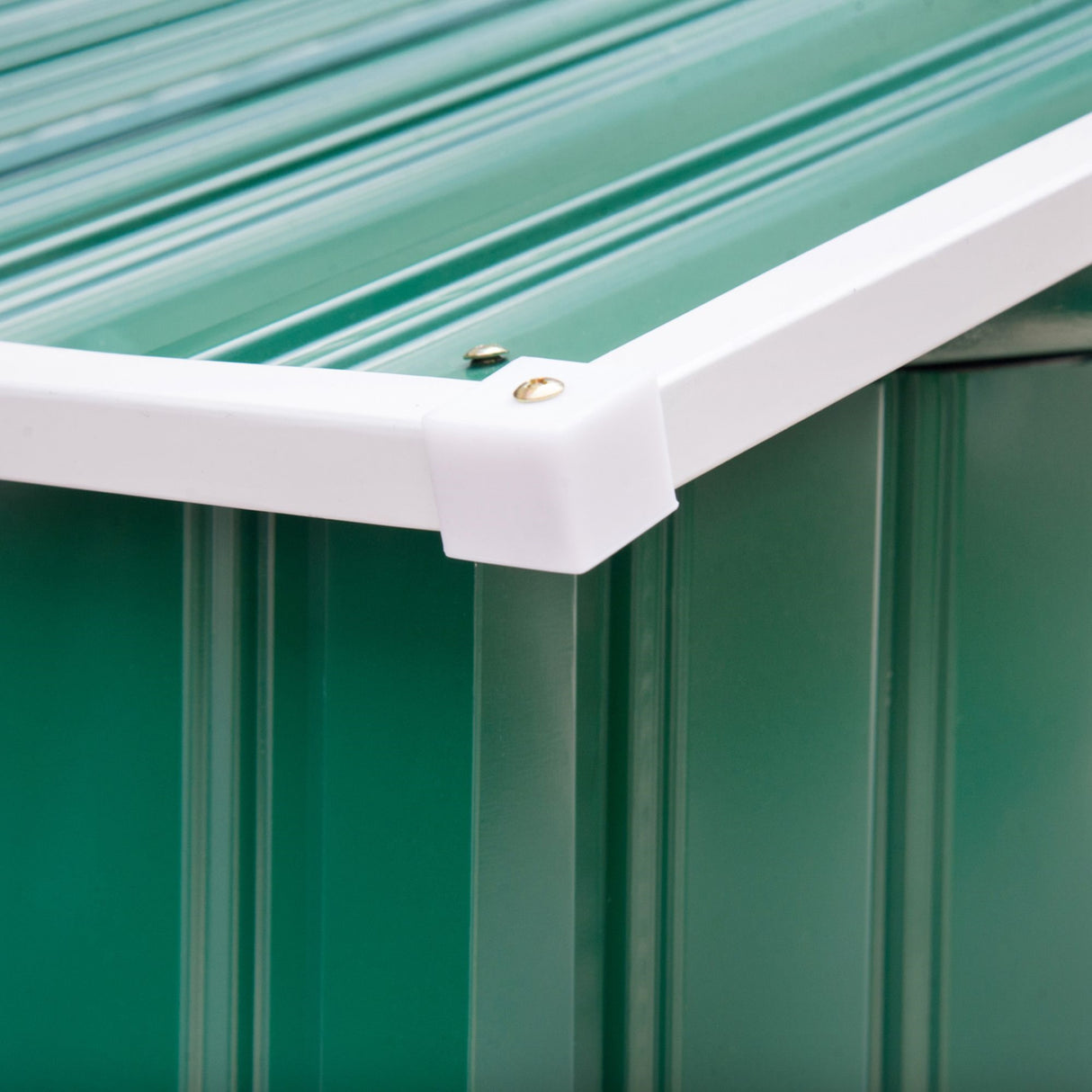 easycomfort easycomfort casetta da giardino porta utensili in lamiera con porte scorrevoli 213x130x185cm verde