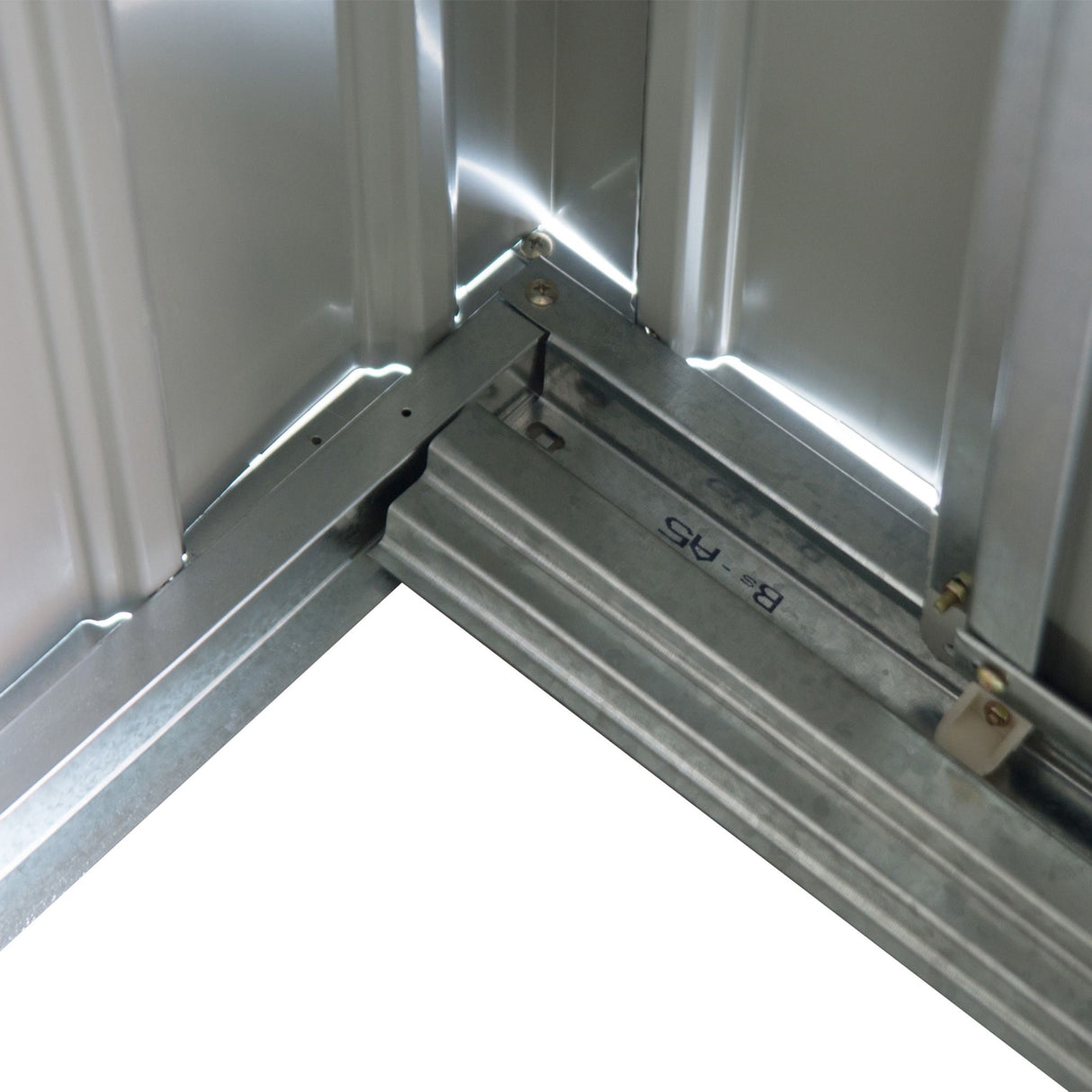 easycomfort easycomfort casetta da giardino porta utensili in lamiera con porte scorrevoli 213x130x185cm verde