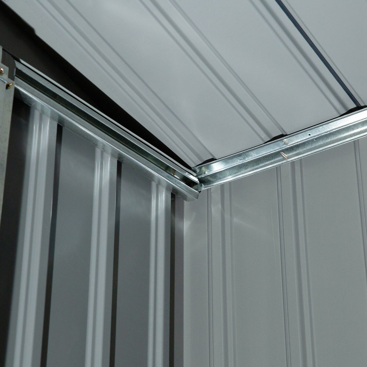 easycomfort casetta porta utensili in acciaio capanno da giardino con porte scorrevoli 213x130x185 cm bianco