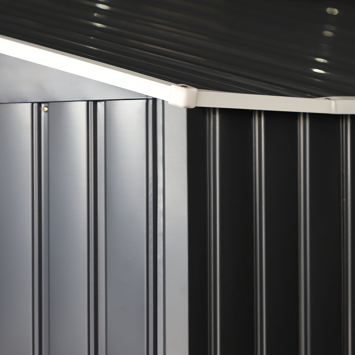 easycomfort easycomfort casetta da giardino con base e doppie porte scorrevoli capanno da giardino in acciaio 340x386x200cm grigio