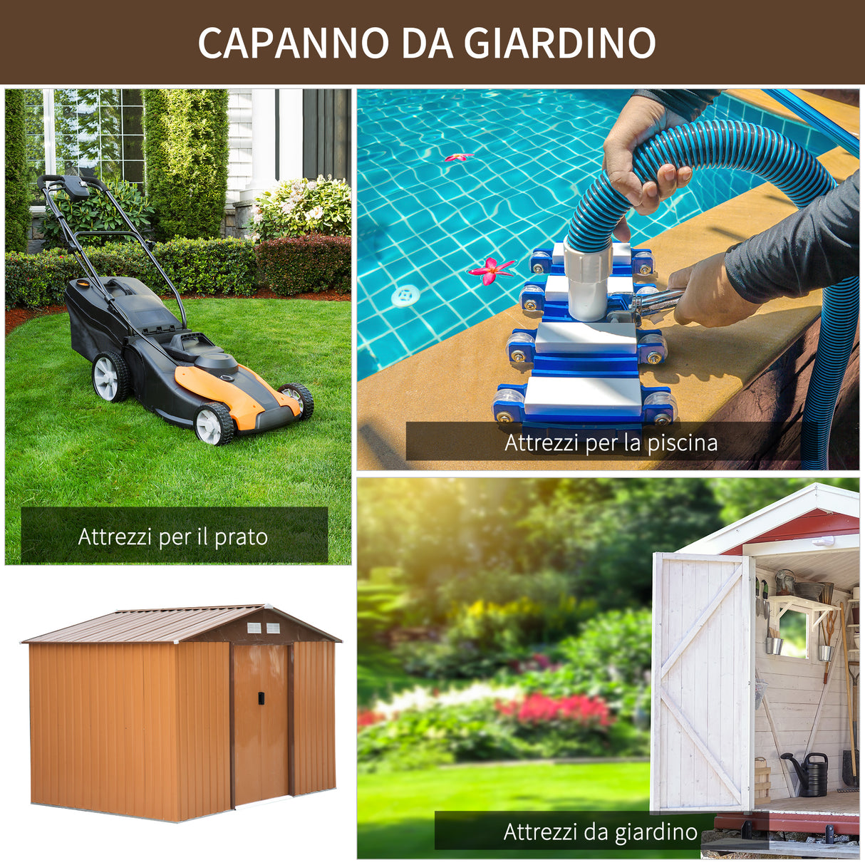 easycomfort casetta porta attrezzi capanno da giardino porta utensili in lamiera gialla